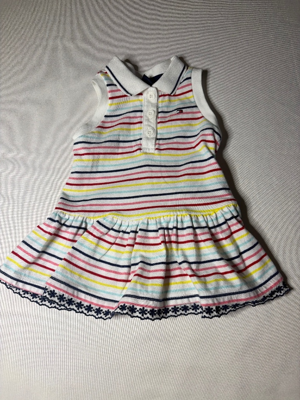 Tommy Hilfiger, Ruffle and Embroidered skirt Dress 6 to 9 m